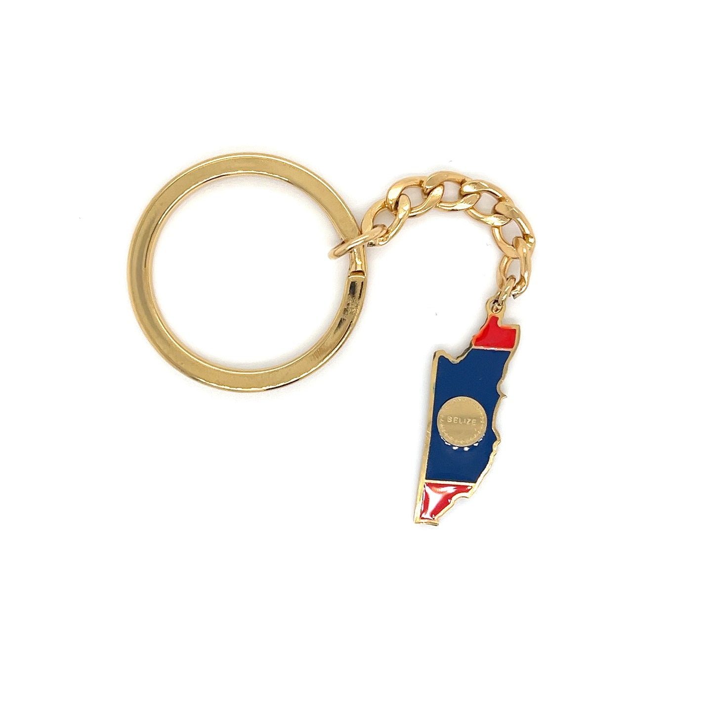 Belize Map and Flag Keychain