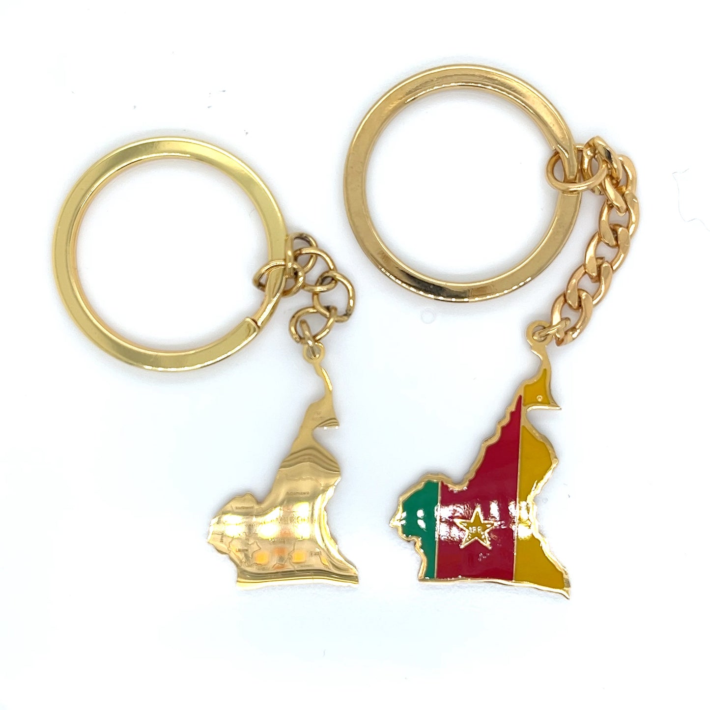 Cameroon Map and Flag Keychain