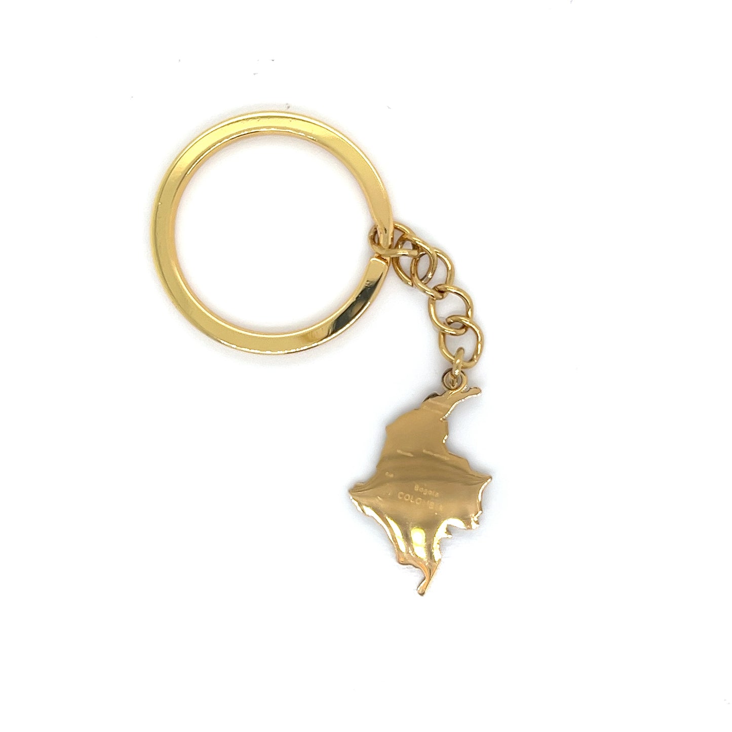 Colombia Map and Flag Keychain