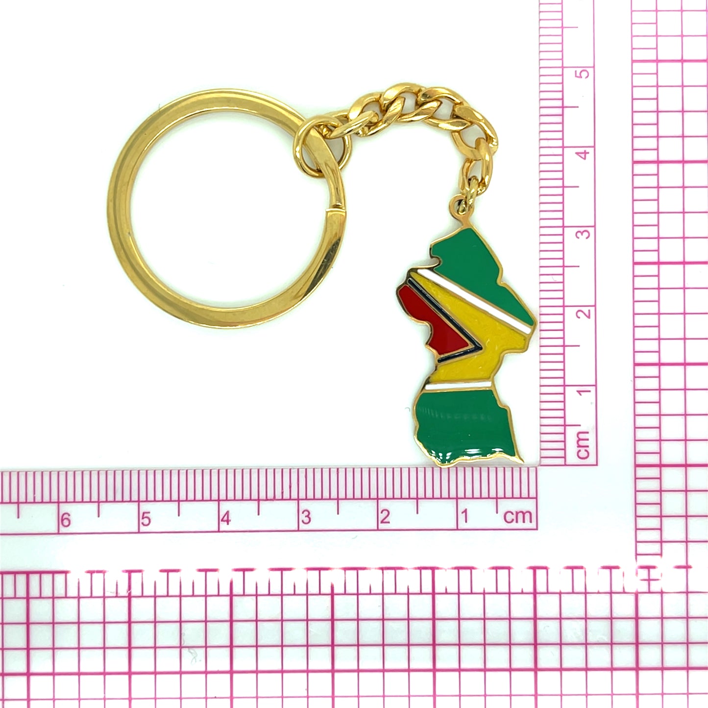 Guyana Map and Flag Keychain