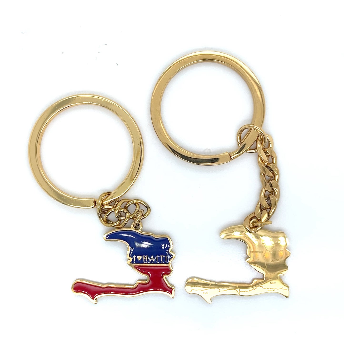 Haiti Map and Flag Keychain
