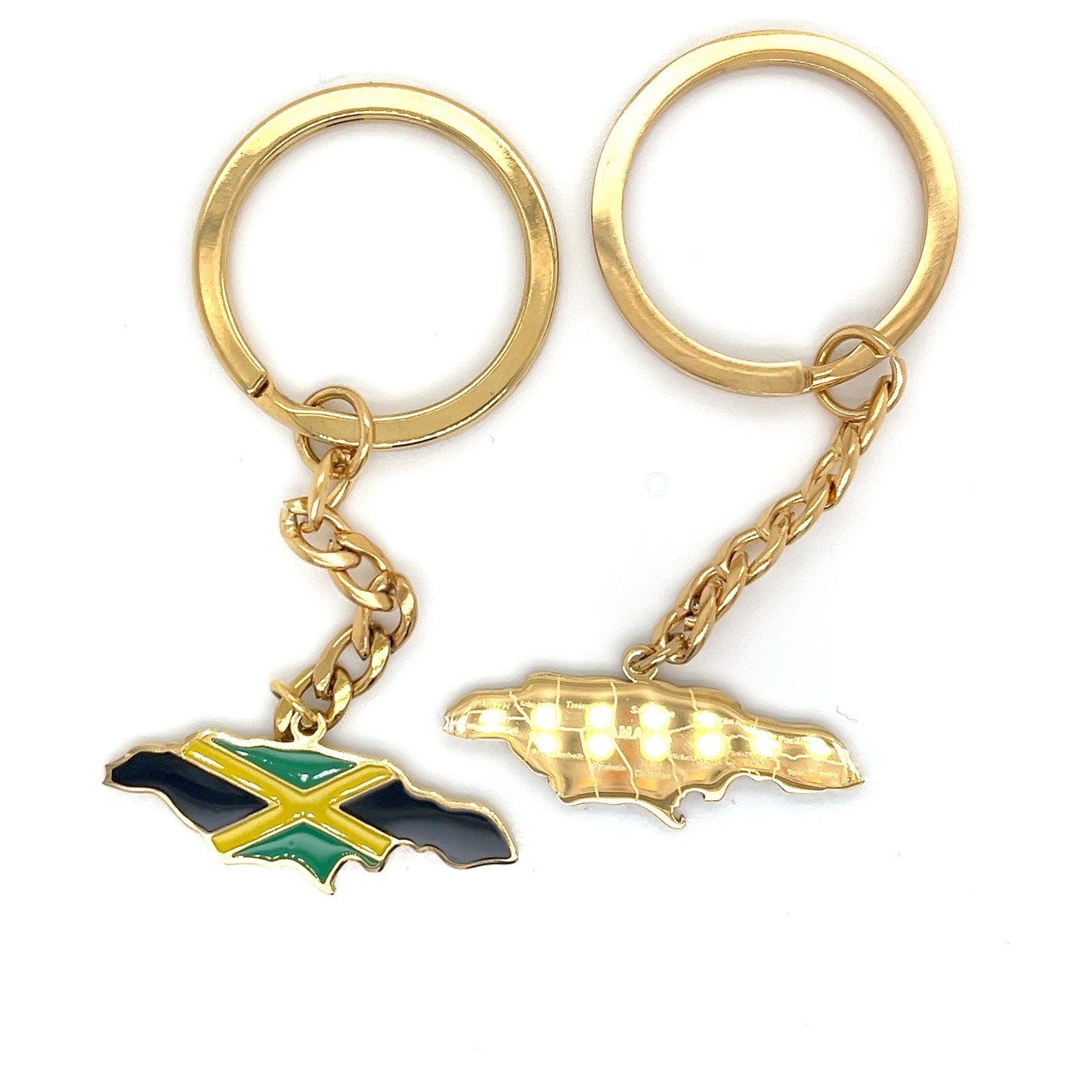 Jamaica Map and Flag Keychain