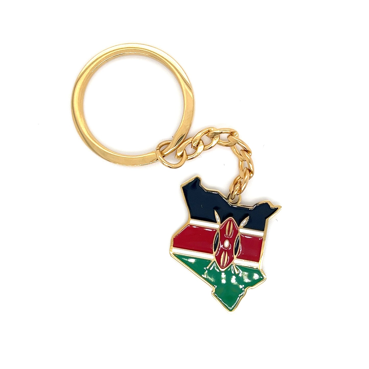 Kenya Map and Flag Keychain