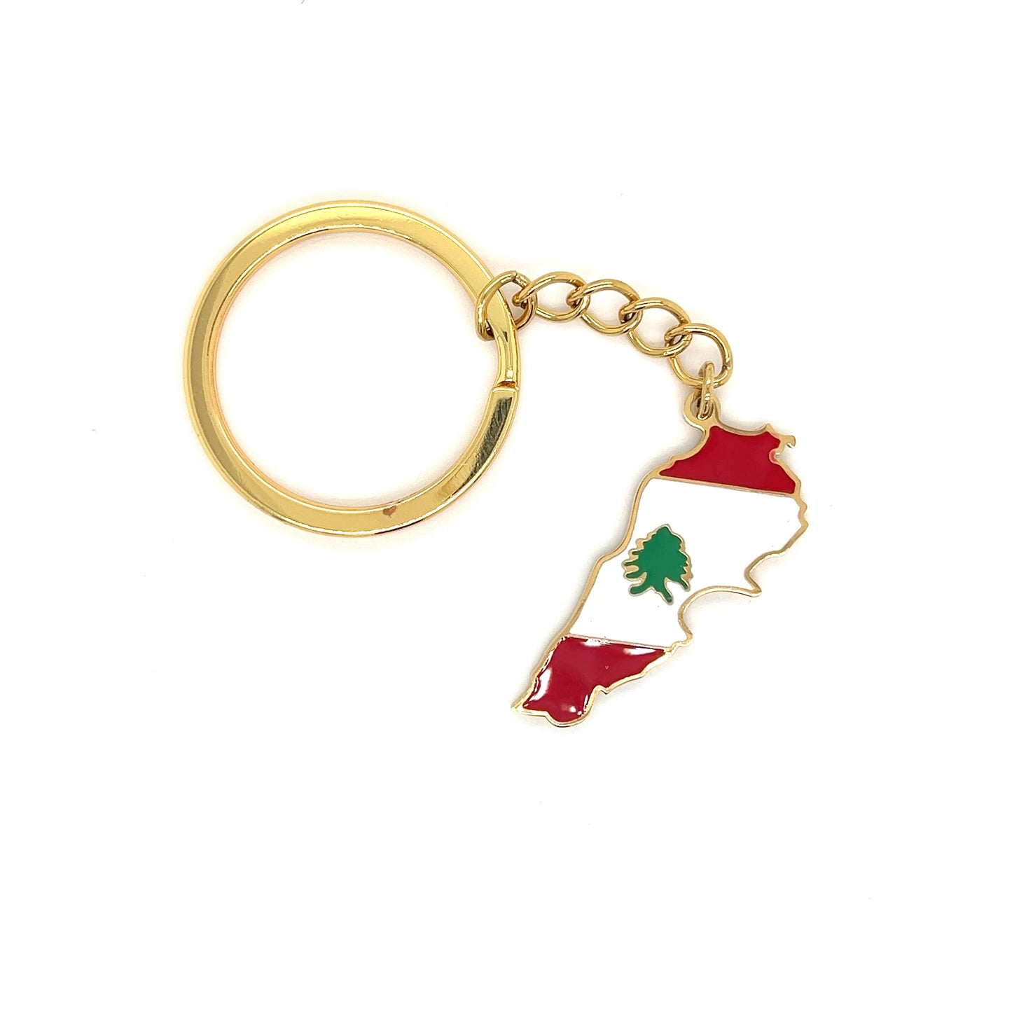 Lebanon Map and Flag Keychain