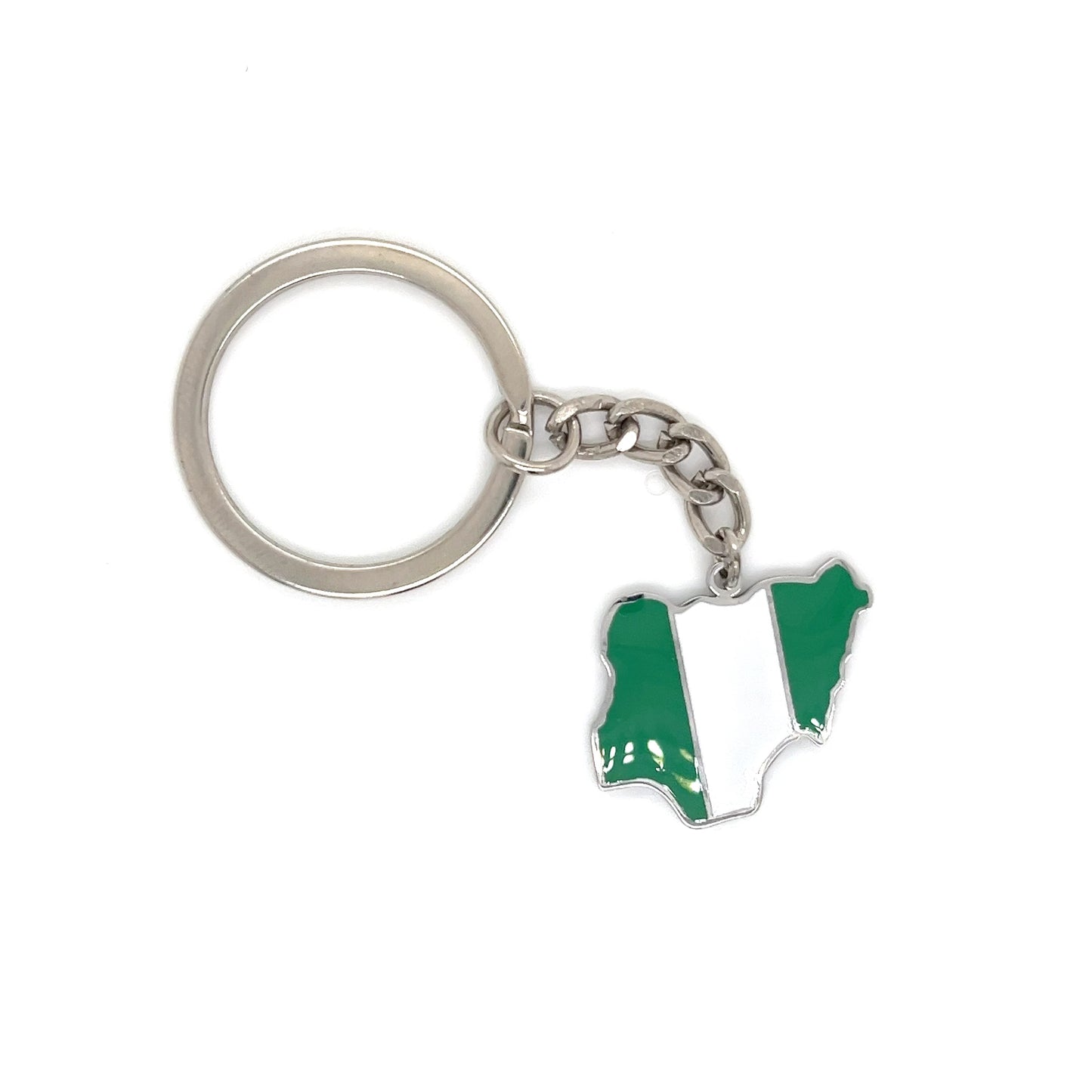 Nigeria Map and Flag Keychain