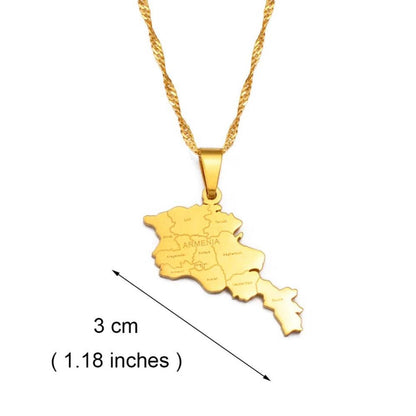 Armenia Map Necklace