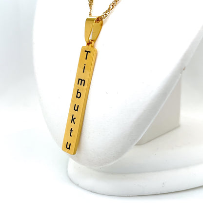 Personalized Flat Bar Necklace