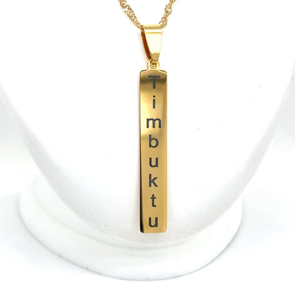 Personalized Flat Bar Necklace