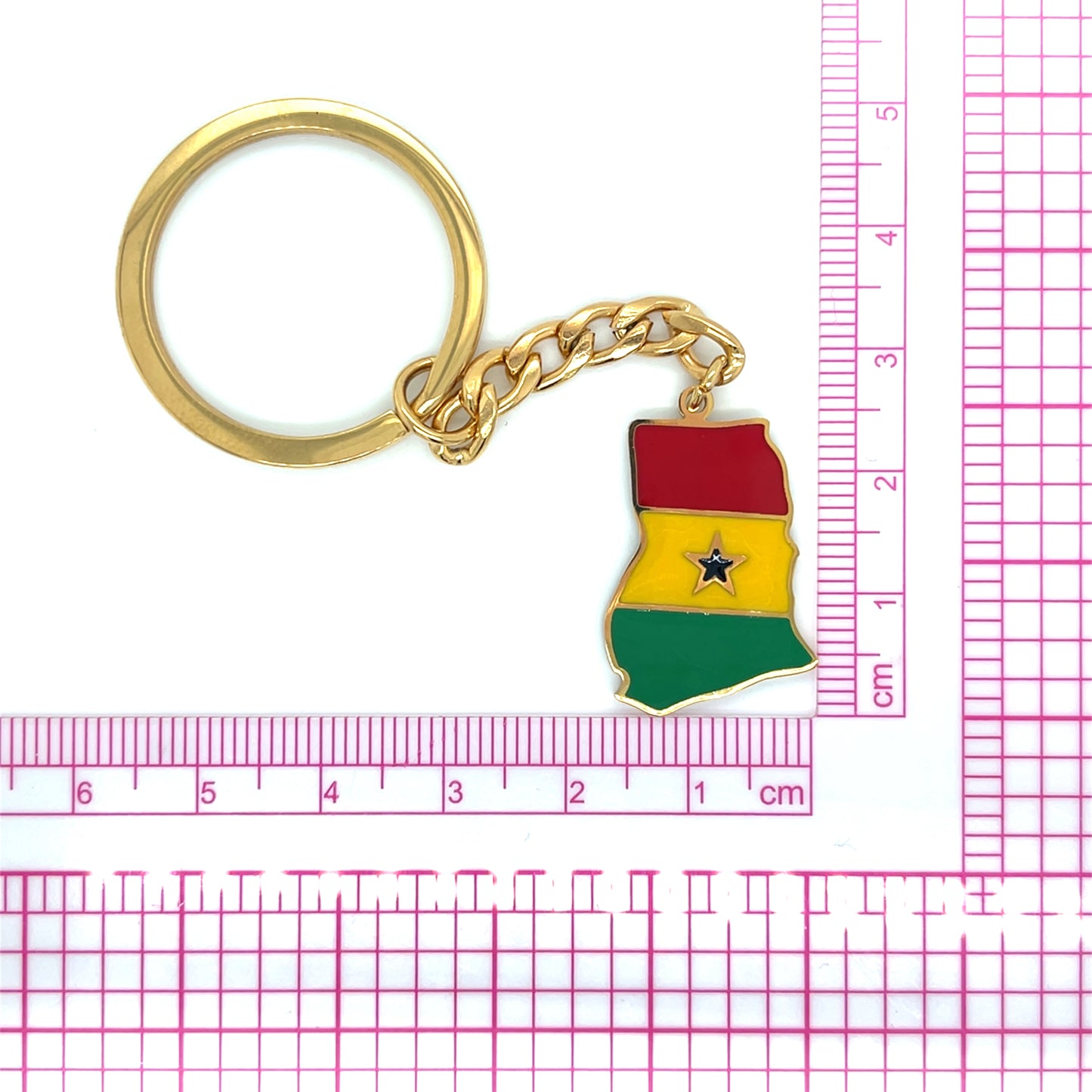 Ghana Map and Flag Keychain