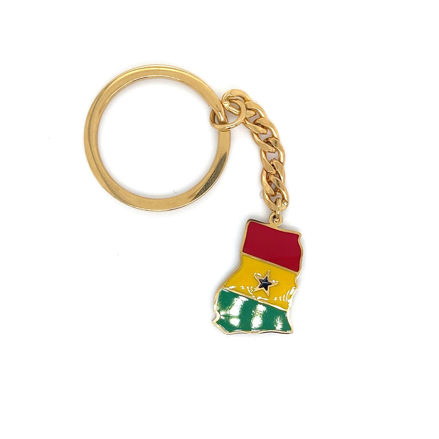 Ghana Map and Flag Keychain