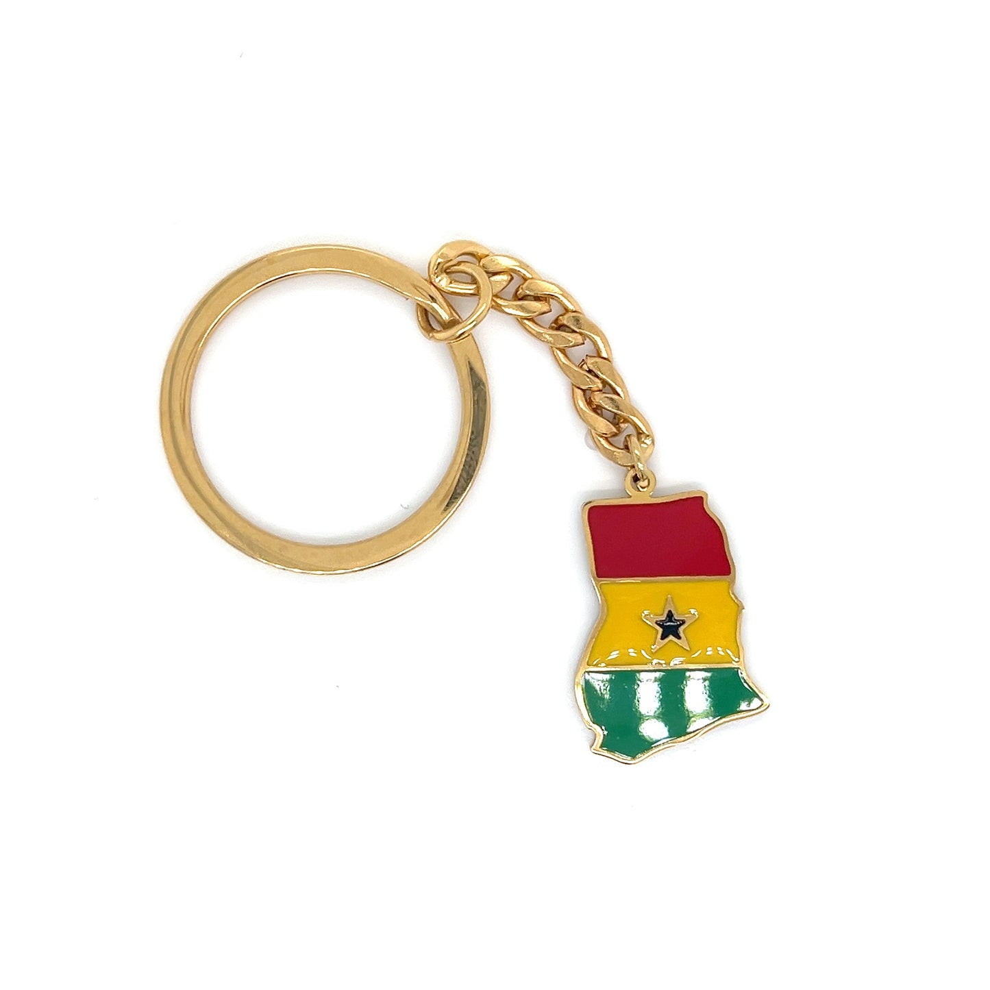 Ghana Map and Flag Keychain