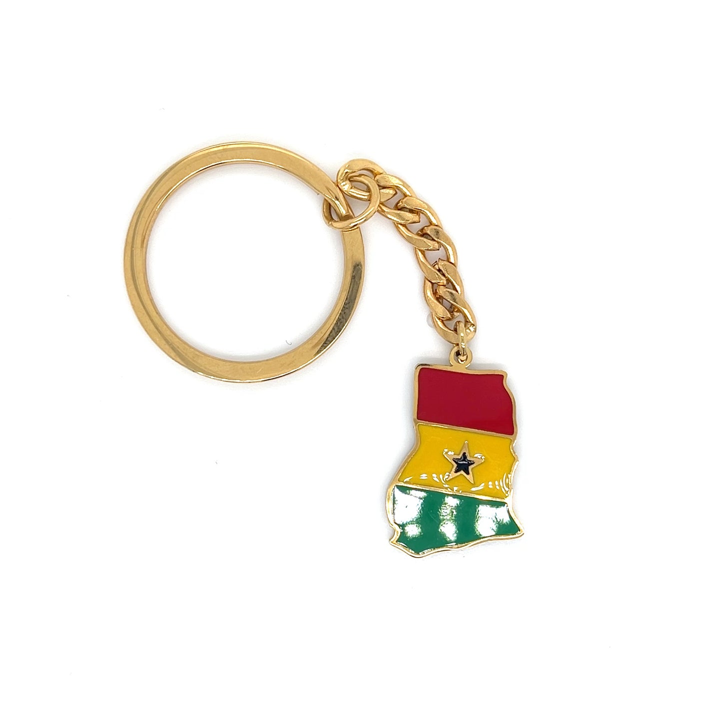 Ghana Map and Flag Keychain