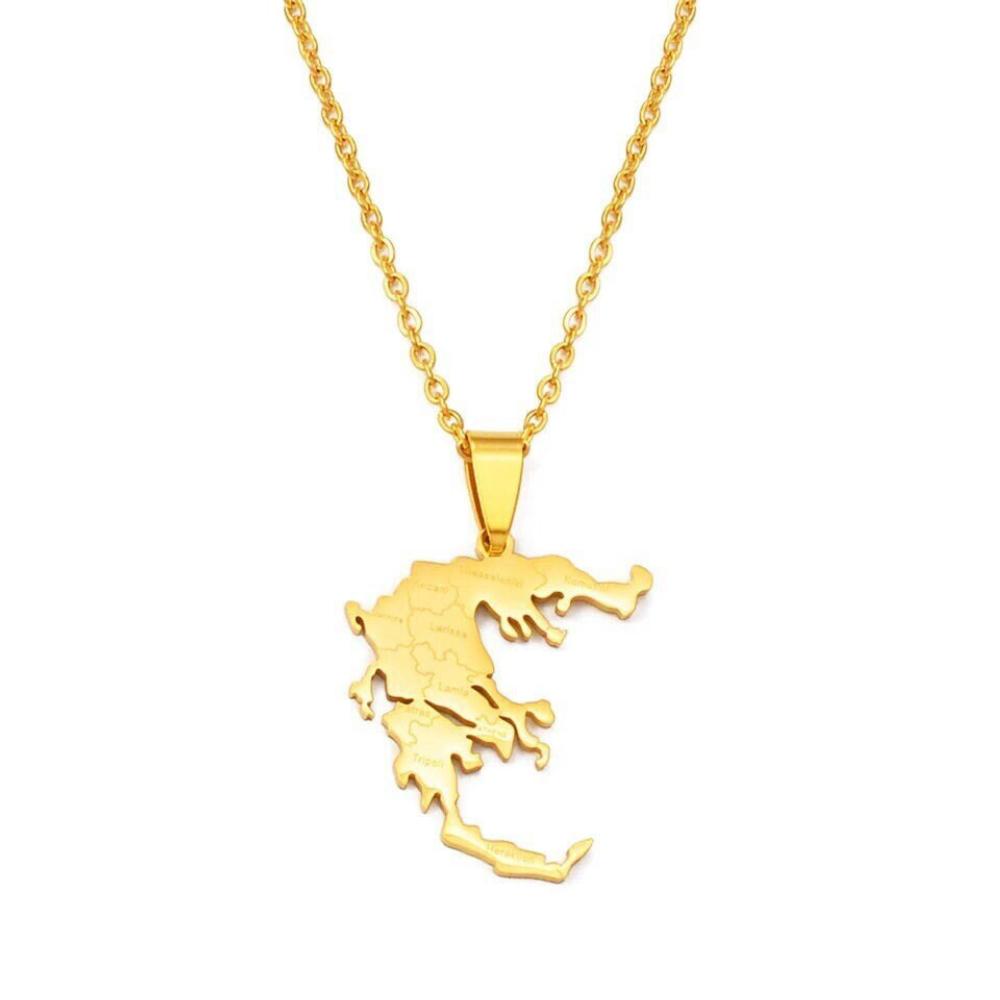 Greece Map Necklace