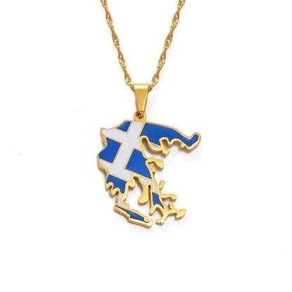 Greece Map Necklace