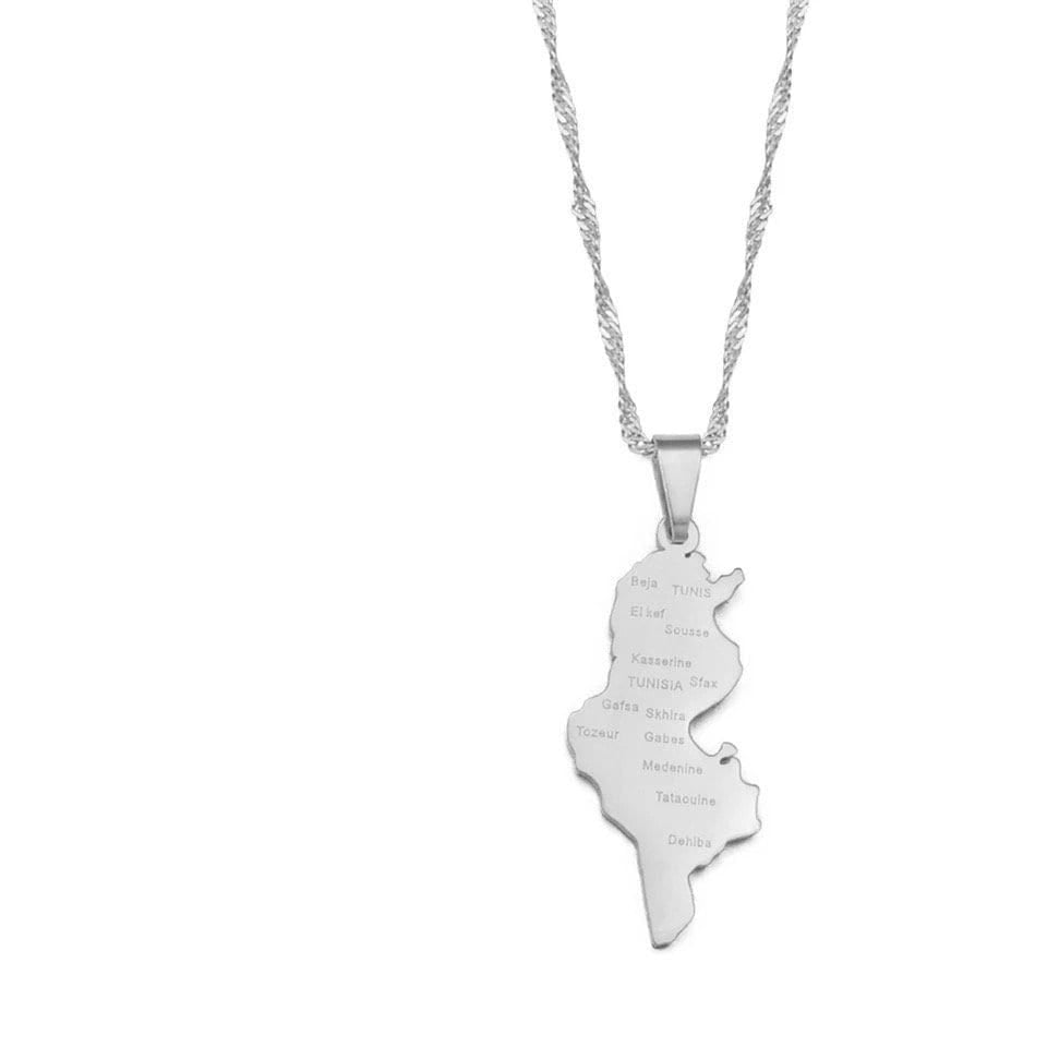 Tunisia Map Necklace