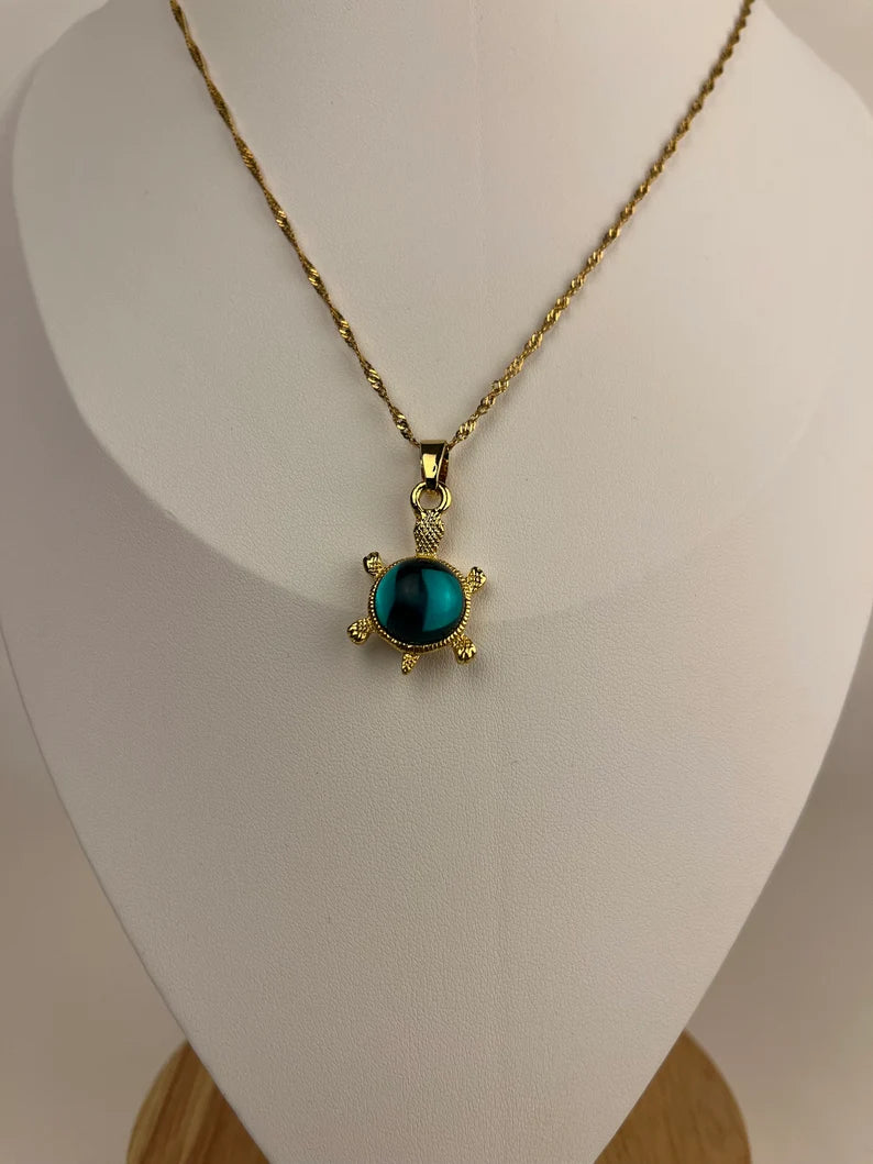 Turtle and Gem Necklace