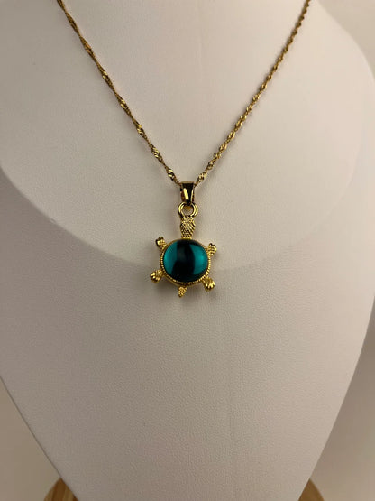 Turtle and Gem Necklace