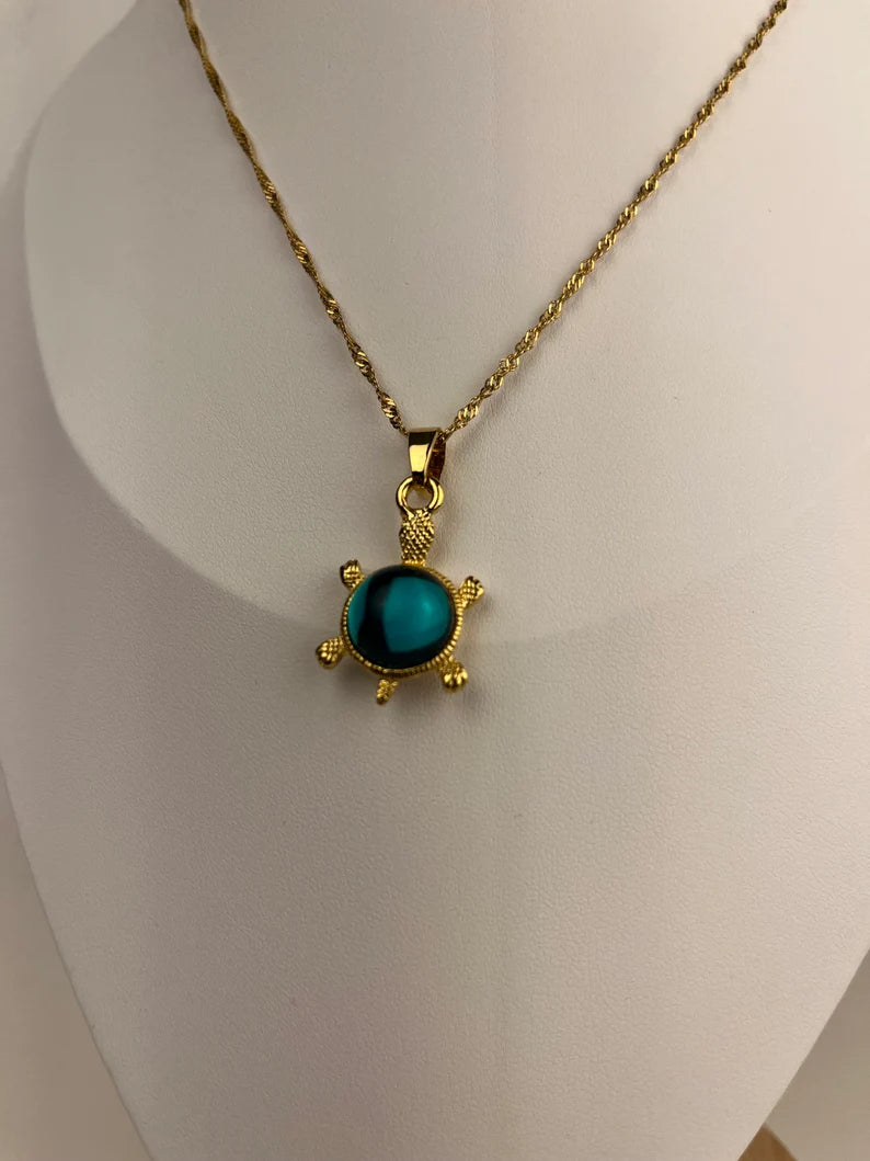 Turtle and Gem Necklace