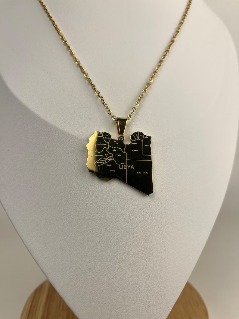 Libya Map Necklace