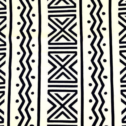 Bogolan Fabric | Authentic African Textile Clothing by Yard | Mudcloth DIY Projects Sewing and Quilting Print | 100% Bio Cotton Organic