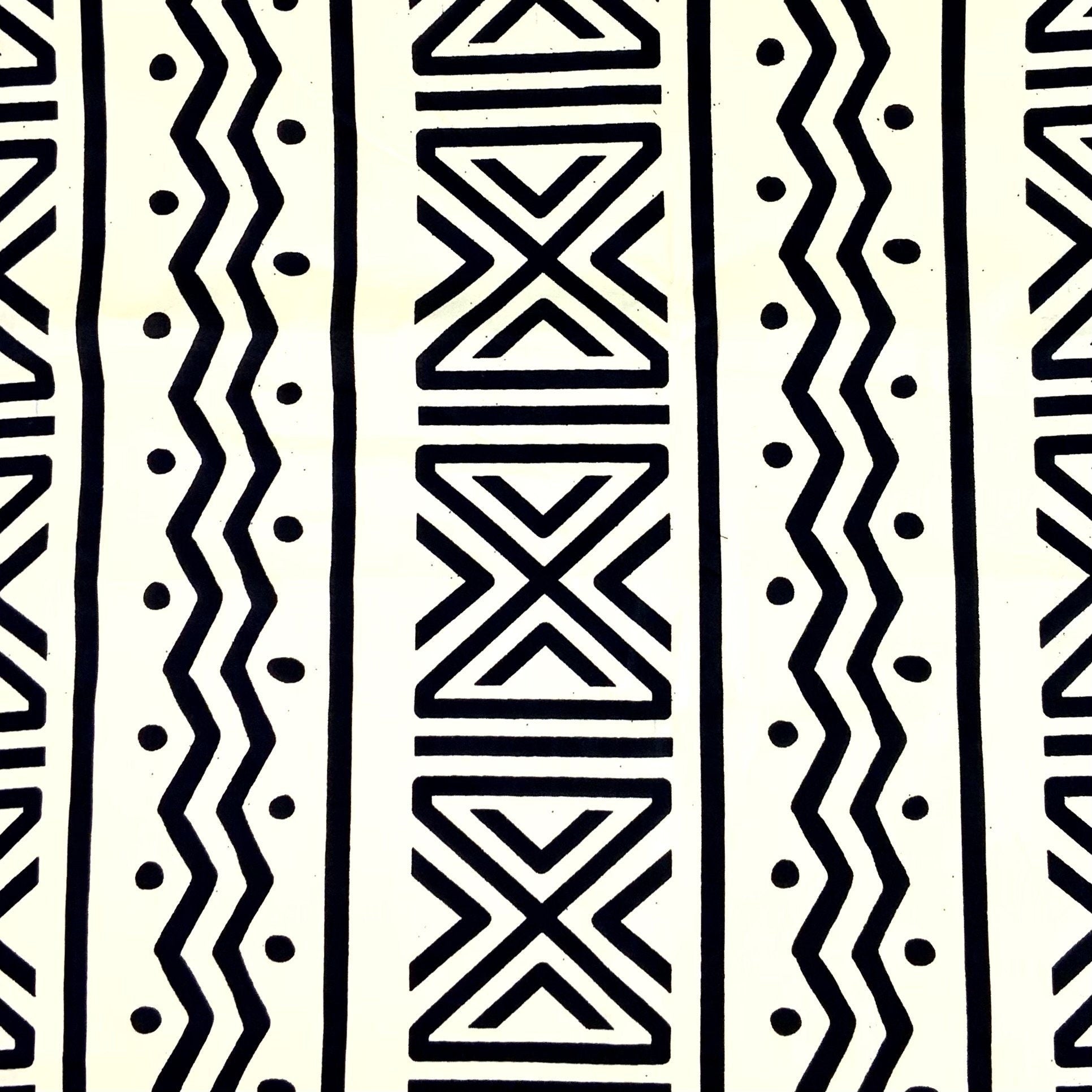 Bogolan Fabric Duniya | Authentic African Textile Clothing by Yard | Mudcloth DIY Projects Sewing and Quilting Print | 100% Cotton Organic