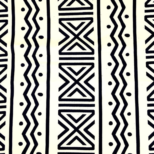 Bogolan Fabric Duniya | Authentic African Textile Clothing by Yard | Mudcloth DIY Projects Sewing and Quilting Print | 100% Cotton Organic