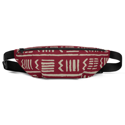 Bogolan Fanny Pack | Mud Cloth Traditional African Pattern Inspired Print from Mali, West Africa | Ancient Ethnical Style Fashion