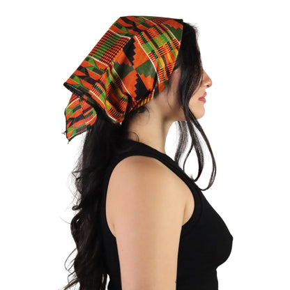 Kente Bandana | 100% Bio Cotton | Imported African Fabric with Traditional Patterns