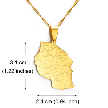 Tanzania Map Necklace