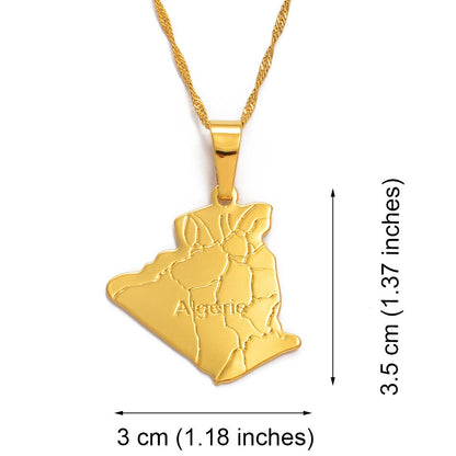 Algeria Map Necklace