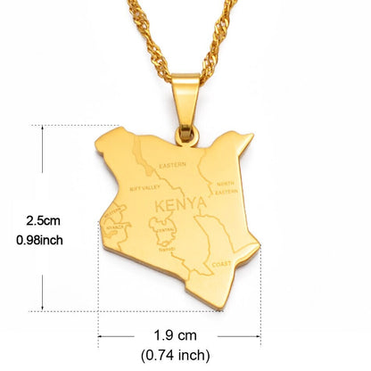 Kenya Map Necklace