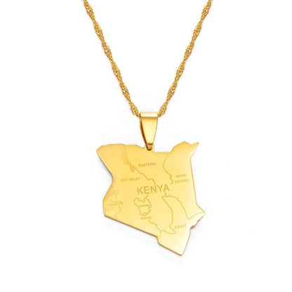 Kenya Map Necklace