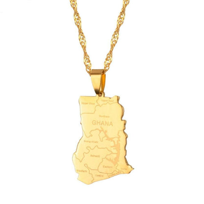 Ghana Map Necklace