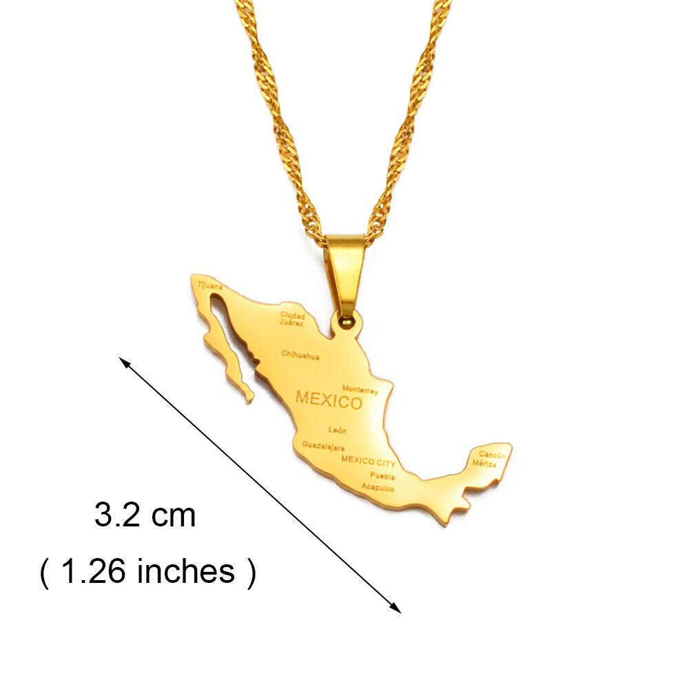 Mexico Map Necklace