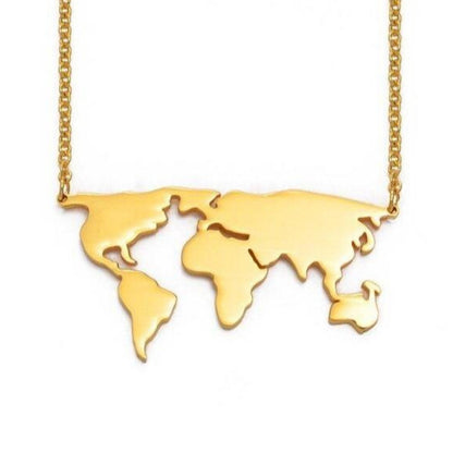 World Map Necklace