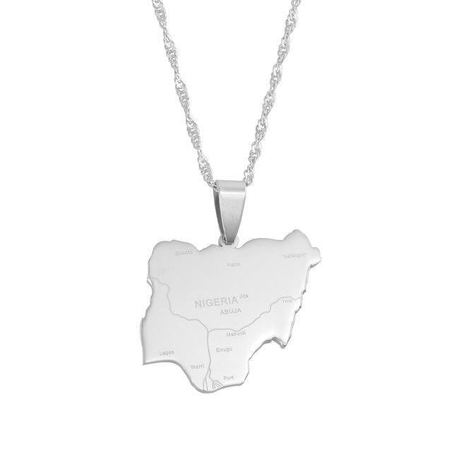 Nigeria Map Necklace