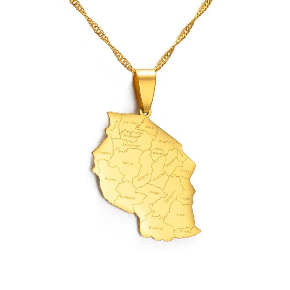 Tanzania Map Necklace