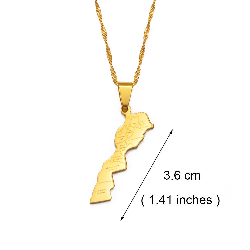 Morocco Map Necklace