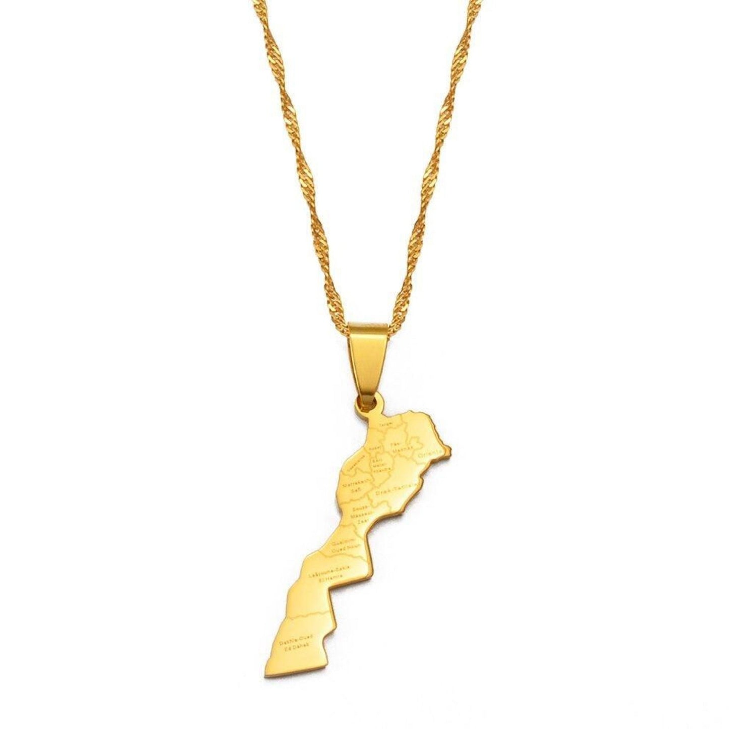 Morocco Map Necklace