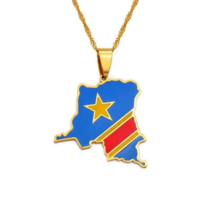 Congo DRC Map Necklace