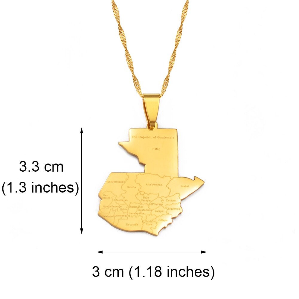 Guatemala Map Necklace