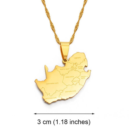 South Africa Map Necklace