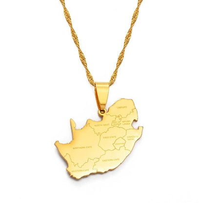 South Africa Map Necklace