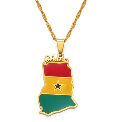 Ghana Map Necklace