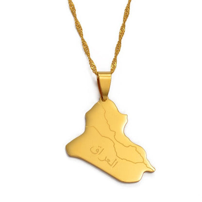 Iraq Map Necklace