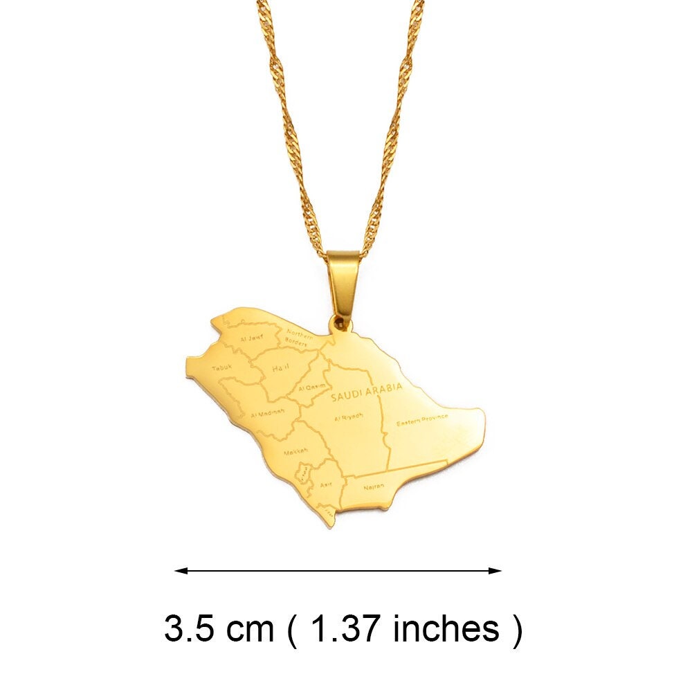 Saudi Arabia Map Necklace