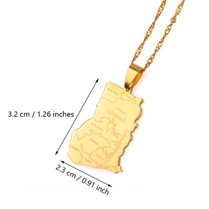 Ghana Map Necklace