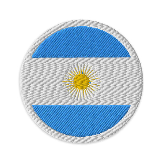 Argentina Flag Patch | Embroidered Iron-on or Sew-on DIY Applique For Vest, Backpack, Clothing Badge, Bikers, Travel Collectors, Souvenir