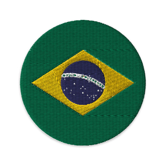 Brazil Flag Patch | Embroidered Iron-on or Sew-on DIY Applique For Vest, Backpack, Clothing Badge, Bikers, Travel Collectors, Souvenir