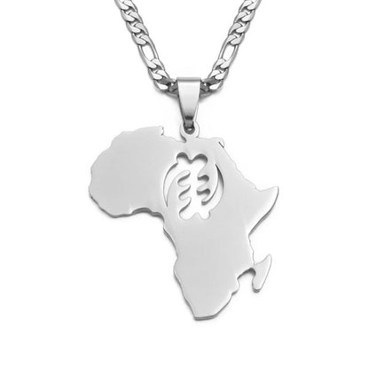 Africa Map and Gye Nyame Necklace